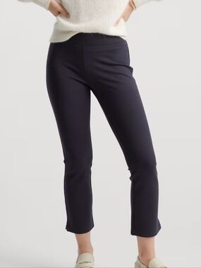 Quince Ultra-Stretch Ponte Kick Flare Pants Navy Blue Xlarge